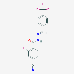 4-cyano-2-fluoro-N'-{(E)-[4-(trifluoromethyl)phenyl]methylidene}benzohydrazide