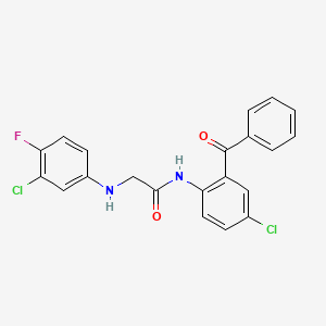 N-(2-benzoyl-4-chlorophenyl)-2-(3-chloro-4-fluoroanilino)acetamide