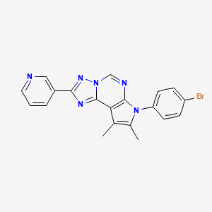 molecular formula C20H15BrN6 B10869812 7-(4-Bromophenyl)-8,9-dimethyl-2-(3-pyridyl)-7H-pyrrolo[3,2-E][1,2,4]triazolo[1,5-C]pyrimidine 