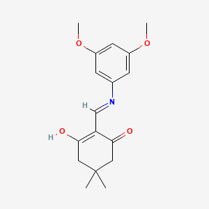 molecular formula C17H21NO4 B10869855 2-{[(3,5-Dimethoxyphenyl)amino]methylidene}-5,5-dimethylcyclohexane-1,3-dione 