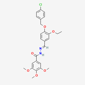 molecular formula C26H27ClN2O6 B10869860 N'-((E)-{4-[(4-chlorobenzyl)oxy]-3-ethoxyphenyl}methylidene)-3,4,5-trimethoxybenzohydrazide 