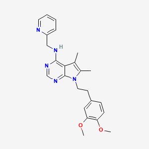 molecular formula C24H27N5O2 B10869871 7-[2-(3,4-dimethoxyphenyl)ethyl]-5,6-dimethyl-N-(pyridin-2-ylmethyl)-7H-pyrrolo[2,3-d]pyrimidin-4-amine 