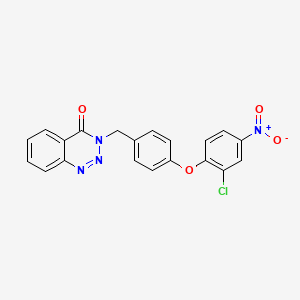 molecular formula C20H13ClN4O4 B10869876 3-[4-(2-chloro-4-nitrophenoxy)benzyl]-1,2,3-benzotriazin-4(3H)-one 