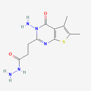 3-(3-Amino-5,6-dimethyl-4-oxo-3,4-dihydrothieno[2,3-d]pyrimidin-2-yl)propanehydrazide