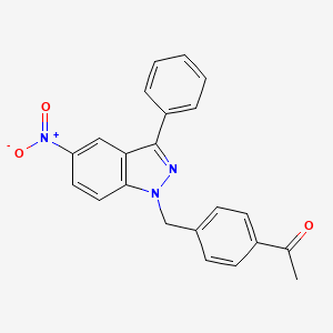 1-{4-[(5-nitro-3-phenyl-1H-indazol-1-yl)methyl]phenyl}ethanone