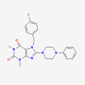 molecular formula C24H25FN6O2 B10869909 7-(4-fluorobenzyl)-1,3-dimethyl-8-(4-phenylpiperazin-1-yl)-3,7-dihydro-1H-purine-2,6-dione 