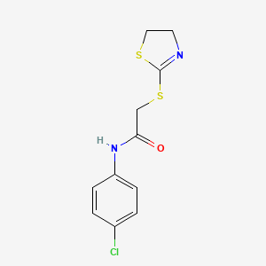 molecular formula C11H11ClN2OS2 B10869922 N-(4-chlorophenyl)-2-(4,5-dihydro-1,3-thiazol-2-ylsulfanyl)acetamide 