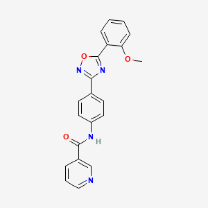 molecular formula C21H16N4O3 B10869928 N-{4-[5-(2-methoxyphenyl)-1,2,4-oxadiazol-3-yl]phenyl}pyridine-3-carboxamide 