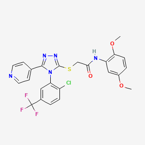 2-({4-[2-chloro-5-(trifluoromethyl)phenyl]-5-(pyridin-4-yl)-4H-1,2,4-triazol-3-yl}sulfanyl)-N-(2,5-dimethoxyphenyl)acetamide