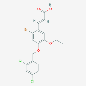 molecular formula C18H15BrCl2O4 B10869945 (2E)-3-{2-bromo-4-[(2,4-dichlorobenzyl)oxy]-5-ethoxyphenyl}prop-2-enoic acid 