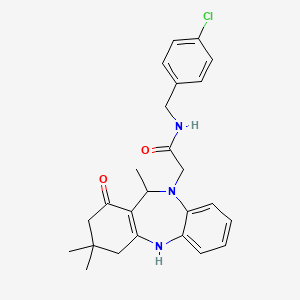 N-(4-chlorobenzyl)-2-(3,3,11-trimethyl-1-oxo-1,2,3,4,5,11-hexahydro-10H-dibenzo[b,e][1,4]diazepin-10-yl)acetamide