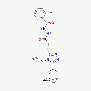 molecular formula C25H31N5O2S B10869977 N'~1~-(2-{[5-(1-Adamantyl)-4-allyl-4H-1,2,4-triazol-3-YL]sulfanyl}acetyl)-2-methylbenzohydrazide 