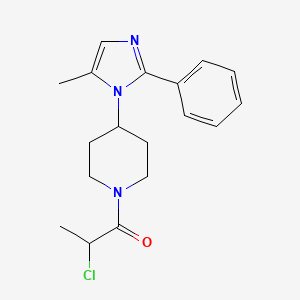 molecular formula C18H22ClN3O B10869995 2-Chloro-1-[4-(5-methyl-2-phenyl-1H-imidazol-1-YL)piperidino]-1-propanone 