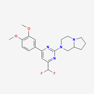 molecular formula C20H24F2N4O2 B10870009 2-[4-(Difluoromethyl)-6-(3,4-dimethoxyphenyl)pyrimidin-2-yl]octahydropyrrolo[1,2-a]pyrazine 