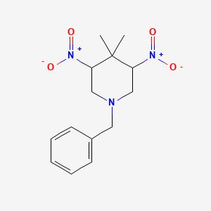 molecular formula C14H19N3O4 B10870043 1-Benzyl-4,4-dimethyl-3,5-dinitropiperidine 