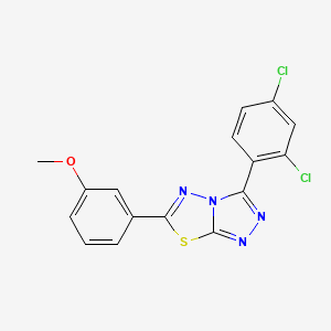 molecular formula C16H10Cl2N4OS B10870045 3-(2,4-Dichlorophenyl)-6-(3-methoxyphenyl)[1,2,4]triazolo[3,4-b][1,3,4]thiadiazole 