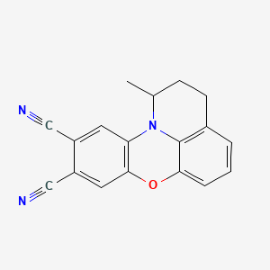 molecular formula C18H13N3O B10870064 1-methyl-2,3-dihydro-1H-pyrido[3,2,1-kl]phenoxazine-9,10-dicarbonitrile 