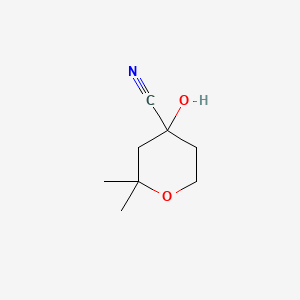 molecular formula C8H13NO2 B10870066 Tetrahydro-4-hydroxy-2,2-dimethyl-2H-pyran-4-carbonitrile CAS No. 5270-55-3