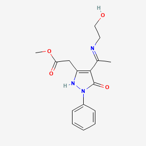 methyl [(4Z)-4-{1-[(2-hydroxyethyl)amino]ethylidene}-5-oxo-1-phenyl-4,5-dihydro-1H-pyrazol-3-yl]acetate