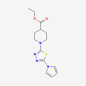 Ethyl 1-[5-(1H-pyrrol-1-YL)-1,3,4-thiadiazol-2-YL]-4-piperidinecarboxylate