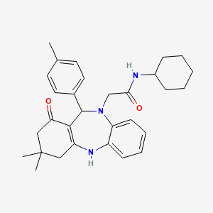 N-cyclohexyl-2-[3,3-dimethyl-11-(4-methylphenyl)-1-oxo-1,2,3,4,5,11-hexahydro-10H-dibenzo[b,e][1,4]diazepin-10-yl]acetamide