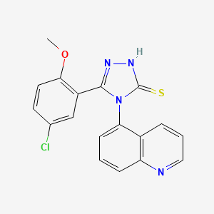 molecular formula C18H13ClN4OS B10870109 5-(5-chloro-2-methoxyphenyl)-4-(quinolin-5-yl)-4H-1,2,4-triazole-3-thiol 