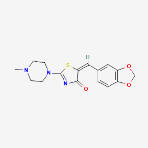 (5E)-5-(1,3-benzodioxol-5-ylmethylidene)-2-(4-methylpiperazin-1-yl)-1,3-thiazol-4(5H)-one