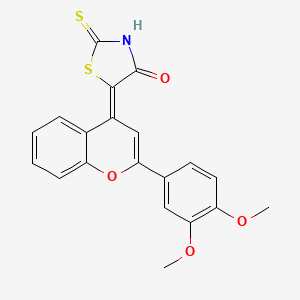 (5Z)-5-[2-(3,4-dimethoxyphenyl)-4H-chromen-4-ylidene]-2-thioxo-1,3-thiazolidin-4-one