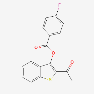 molecular formula C17H11FO3S B10870141 2-Acetyl-1-benzothiophen-3-yl 4-fluorobenzoate 