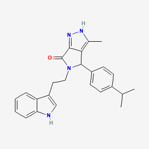 5-[2-(1H-indol-3-yl)ethyl]-3-methyl-4-[4-(propan-2-yl)phenyl]-4,5-dihydropyrrolo[3,4-c]pyrazol-6(1H)-one