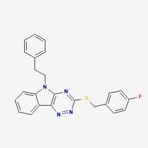 3-[(4-fluorobenzyl)sulfanyl]-5-(2-phenylethyl)-5H-[1,2,4]triazino[5,6-b]indole