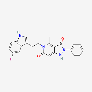 molecular formula C23H19FN4O2 B10870161 5-[2-(5-fluoro-1H-indol-3-yl)ethyl]-4-methyl-2-phenyl-1H-pyrazolo[4,3-c]pyridine-3,6(2H,5H)-dione 