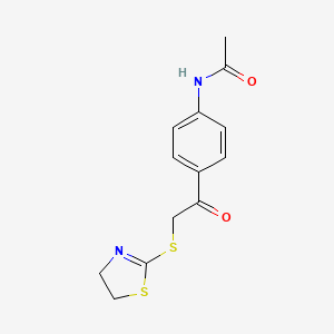 molecular formula C13H14N2O2S2 B10870177 N-{4-[(4,5-dihydro-1,3-thiazol-2-ylsulfanyl)acetyl]phenyl}acetamide 