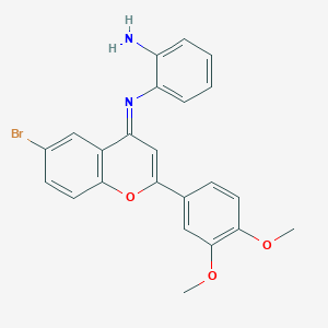 N-[(4E)-6-bromo-2-(3,4-dimethoxyphenyl)-4H-chromen-4-ylidene]benzene-1,2-diamine