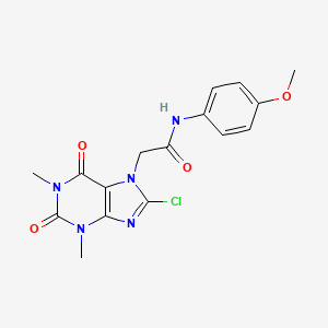 2-(8-chloro-1,3-dimethyl-2,6-dioxo-1,2,3,6-tetrahydro-7H-purin-7-yl)-N-(4-methoxyphenyl)acetamide