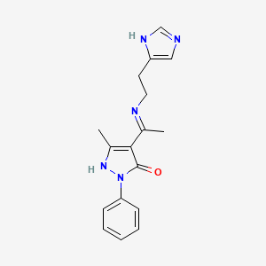 (4Z)-4-(1-{[2-(1H-imidazol-4-yl)ethyl]amino}ethylidene)-5-methyl-2-phenyl-2,4-dihydro-3H-pyrazol-3-one