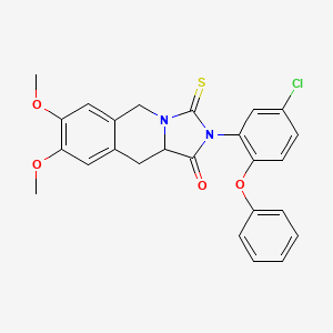 molecular formula C25H21ClN2O4S B10870306 2-(5-chloro-2-phenoxyphenyl)-7,8-dimethoxy-3-thioxo-2,3,10,10a-tetrahydroimidazo[1,5-b]isoquinolin-1(5H)-one 