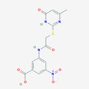 3-({[(4-Hydroxy-6-methylpyrimidin-2-yl)sulfanyl]acetyl}amino)-5-nitrobenzoic acid