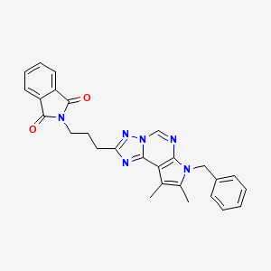 molecular formula C27H24N6O2 B10870314 2-[3-(7-benzyl-8,9-dimethyl-7H-pyrrolo[3,2-e][1,2,4]triazolo[1,5-c]pyrimidin-2-yl)propyl]-1H-isoindole-1,3(2H)-dione 