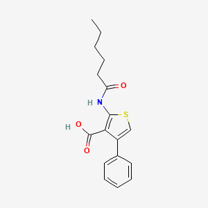 molecular formula C17H19NO3S B10870326 2-(Hexanoylamino)-4-phenylthiophene-3-carboxylic acid 