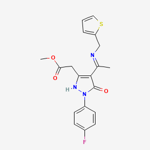 methyl [(4Z)-1-(4-fluorophenyl)-5-oxo-4-{1-[(thiophen-2-ylmethyl)amino]ethylidene}-4,5-dihydro-1H-pyrazol-3-yl]acetate