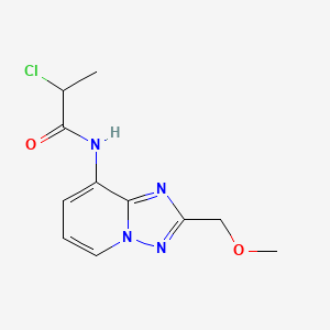 molecular formula C11H13ClN4O2 B10870355 2-Chloro-N-[2-(methoxymethyl)[1,2,4]triazolo[1,5-A]pyridin-8-YL]propanamide 