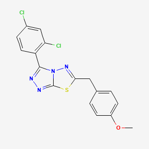 molecular formula C17H12Cl2N4OS B10870366 3-(2,4-Dichlorophenyl)-6-(4-methoxybenzyl)[1,2,4]triazolo[3,4-b][1,3,4]thiadiazole 