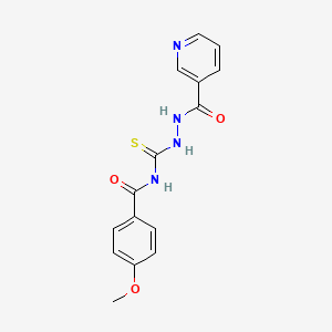 molecular formula C15H14N4O3S B10870373 4-methoxy-N-[(pyridine-3-carbonylamino)carbamothioyl]benzamide CAS No. 223414-35-5