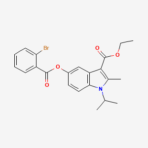 molecular formula C22H22BrNO4 B10870382 ethyl 5-{[(2-bromophenyl)carbonyl]oxy}-2-methyl-1-(propan-2-yl)-1H-indole-3-carboxylate 