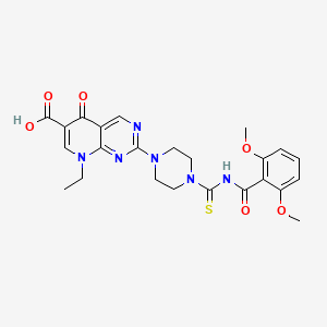 2-(4-{[(2,6-Dimethoxyphenyl)carbonyl]carbamothioyl}piperazin-1-yl)-8-ethyl-5-oxo-5,8-dihydropyrido[2,3-d]pyrimidine-6-carboxylic acid