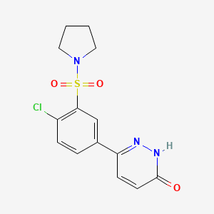 molecular formula C14H14ClN3O3S B10870421 6-[4-chloro-3-(pyrrolidin-1-ylsulfonyl)phenyl]pyridazin-3(2H)-one 