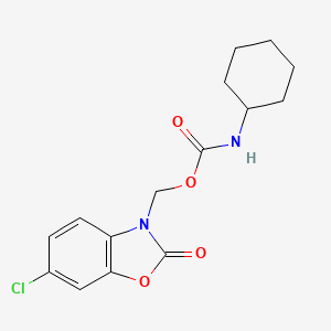 (6-chloro-2-oxobenzo[d]oxazol-3(2H)-yl)methyl cyclohexylcarbamate