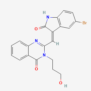 2-[(Z)-(5-bromo-2-oxo-1,2-dihydro-3H-indol-3-ylidene)methyl]-3-(3-hydroxypropyl)quinazolin-4(3H)-one