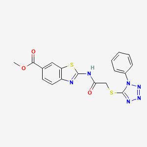 methyl 2-({[(1-phenyl-1H-tetrazol-5-yl)sulfanyl]acetyl}amino)-1,3-benzothiazole-6-carboxylate